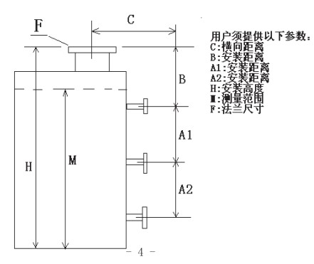 重錘式浮標(biāo)液位計選型參數(shù)圖